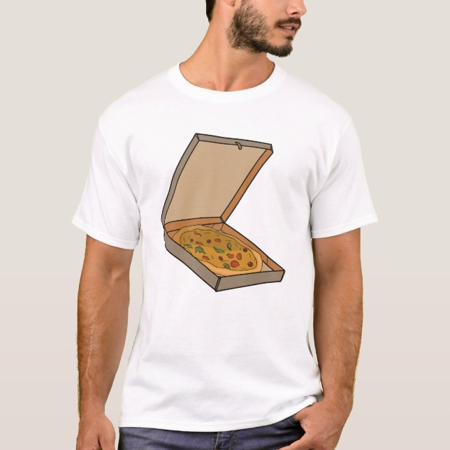 T-shirt Tranche de Pop Art Boîte à Pizza (Devant)