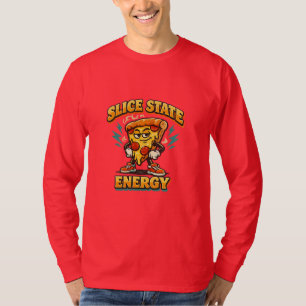 T-shirt Tranche d'énergie rétro pour amateur de pizza drôl