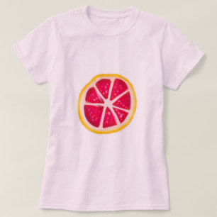 T-shirt Tranche jaune de pamplemousse d'agrume de roses