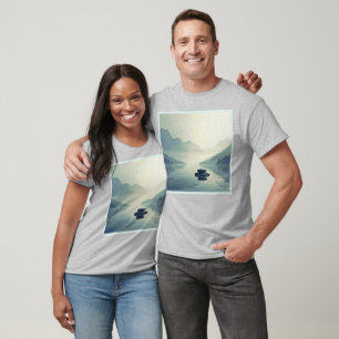 T-shirt Tranquil Mountain Lake Serenity