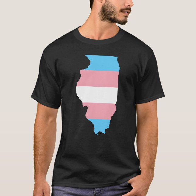 T-shirt Trans Flag Illinois LGBT Pride Support funny (Devant)