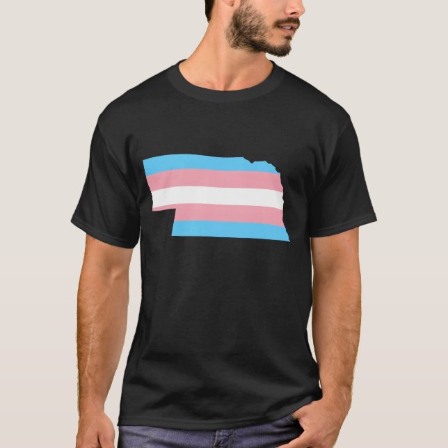 T-shirt Trans Flag Nebraska LGBT Pride Support boy (Devant)