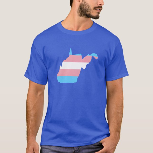 T-shirt Trans Flag West Virginia LGBT Pride Support retro (Devant)