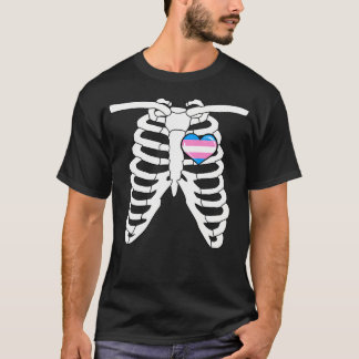 T-shirt Trans Halloween Drôle Fierté Squelette Lgbtq
