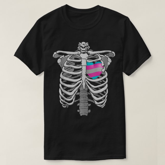 T-shirt Trans Heart Ribcage Fiers Cadeau pour Transgender  (Design devant)