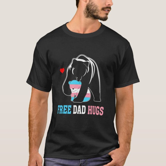 T-shirt Trans Papa Ours Papa Libre Ennuis Arc-en-ciel Tran (Devant)