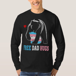 T-shirt Trans Papa Ours Papa Libre Ennuis Arc-en-ciel Tran