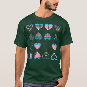 T-shirt Trans Pride Mois Drapeau Transseual Coeurs LGBT Tr