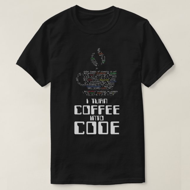 T-shirt Transformez Le Café En Code Coder Programmeur IT P (Design devant)