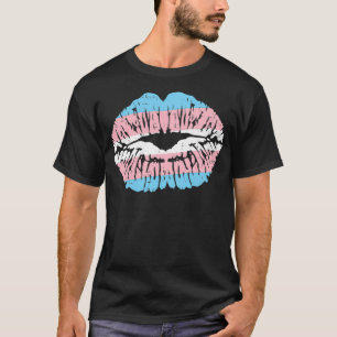 T-shirt Transgender Pride Lips Kiss Trans Flag Transseual
