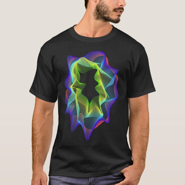 T-shirt Transition futuriste abstraite colorée (Devant)