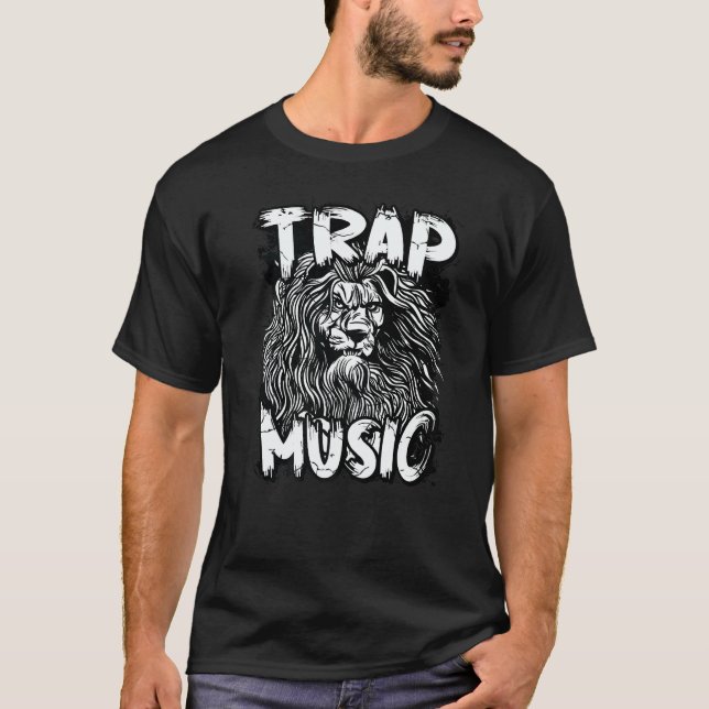 T-shirt Trap Music Lion Graphic Rap Hip Hop Techno R&B (Devant)