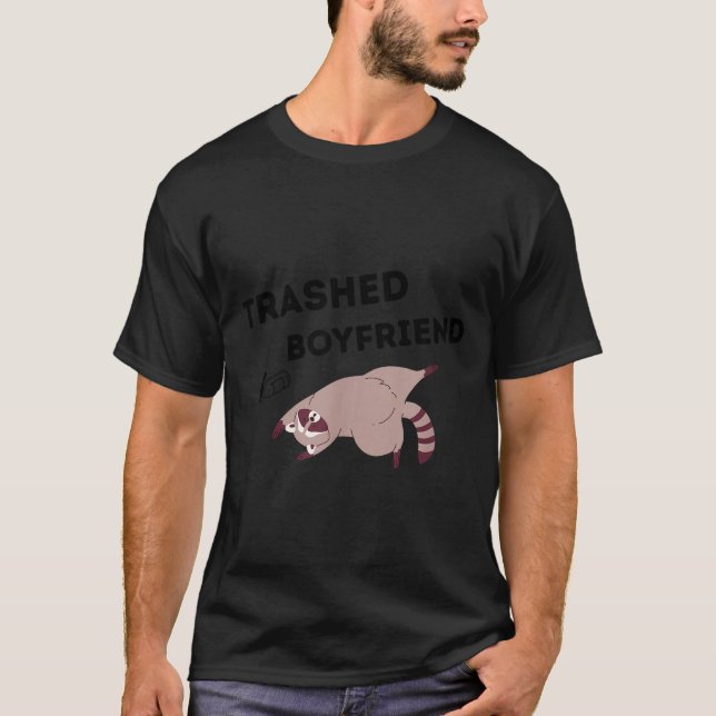 T-shirt Trashed Boyfriend, Funny Trashed Panda Couples Pre (Devant)