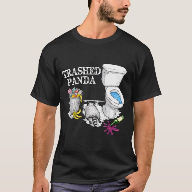 T-shirt Trashed Panda Drunk Racoon Party Animal Meme Funny (Devant)