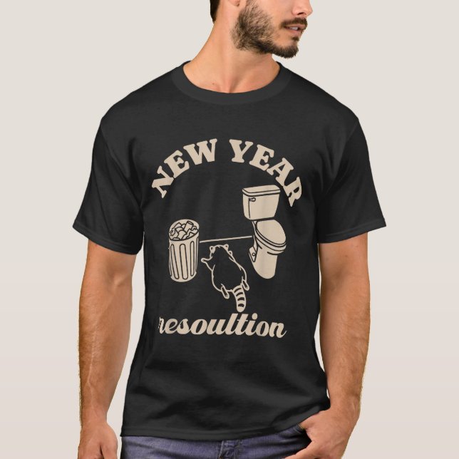 T-shirt Trashed Panda New Year Resolution Funny Drunk Racc (Devant)