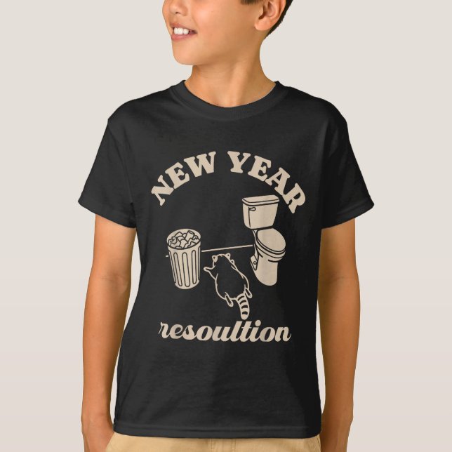 T-shirt Trashed Panda New Year Resolution Funny Drunk Racc (Devant)
