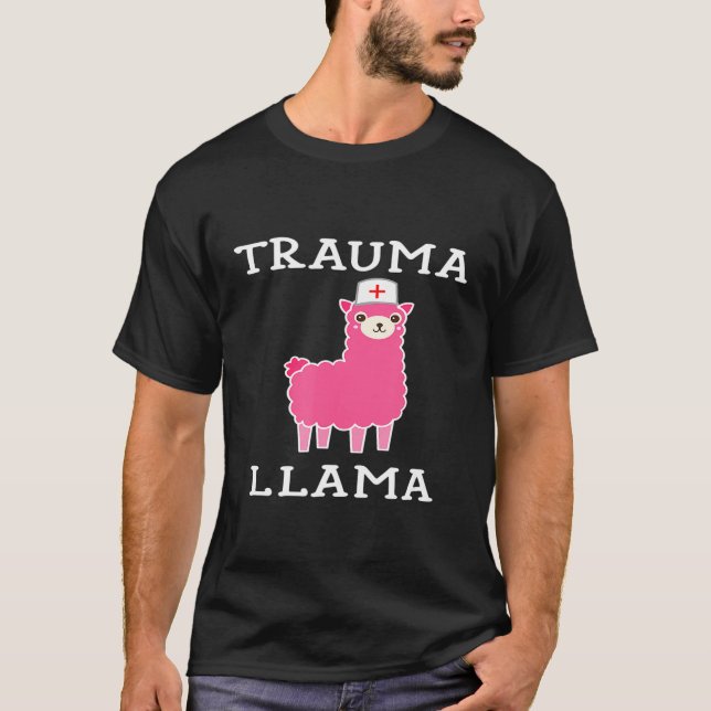 T-shirt Trauma Llama Cute Femme Docteur Médicale MD Funny  (Devant)