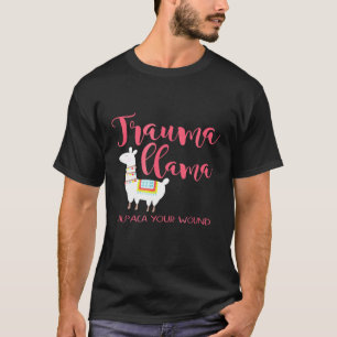 T-shirt Trauma Llama Trauma Infirmière Rn Alpaca Pun