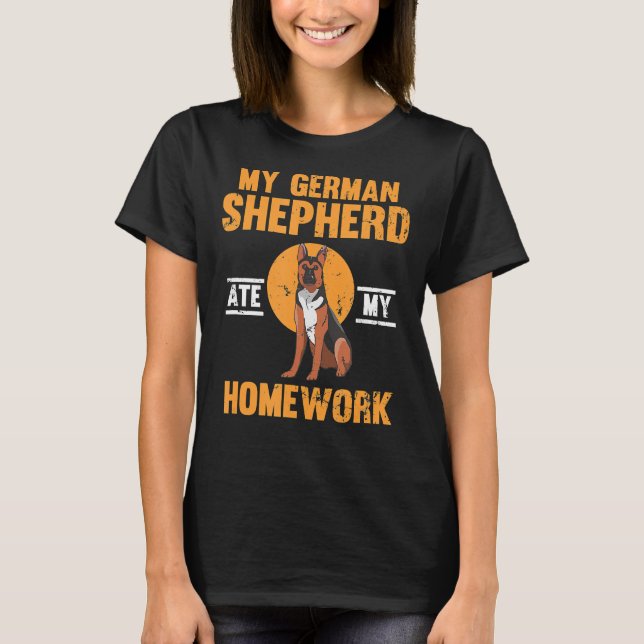 T-shirt Travail à domicile allemand berger chien américain (Devant)