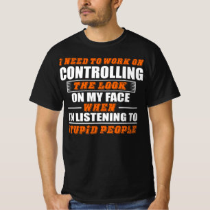 T-shirt Travail Contrôle Visage Écoute Visage Personnes St