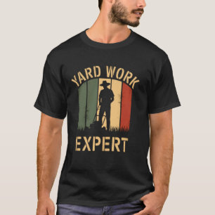 T-shirt Travail de cour Expert Rétro Lawn Mower Papa Papa 