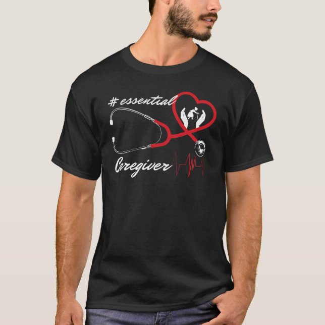 T-shirt Travail de première ligne de Heartbeat essentiel p (Devant)