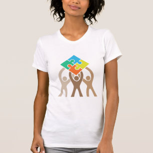 T-shirt Travail d'équipe et logo du puzzle Unity
