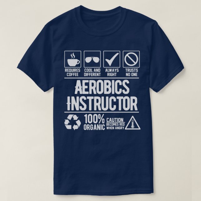 T-shirt Travail d'instructeur d'aérobic (Design devant)