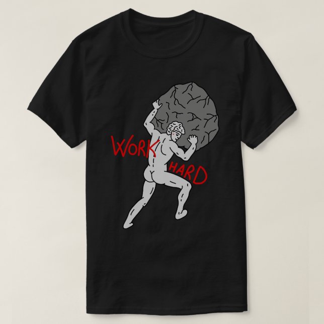 T-shirt Travail dur 25 (Design devant)