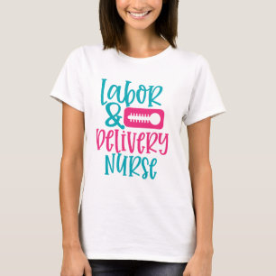 T-shirt Travail et livraison mignon Infirmière mot art