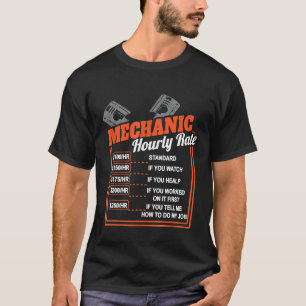 T-shirt Travail mécanique diesel Outils à taux horaire de