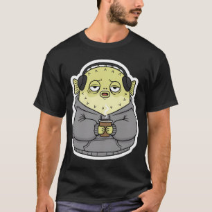 T-shirt Travail-Poisson-globe fatigué – Dessin animé drôle