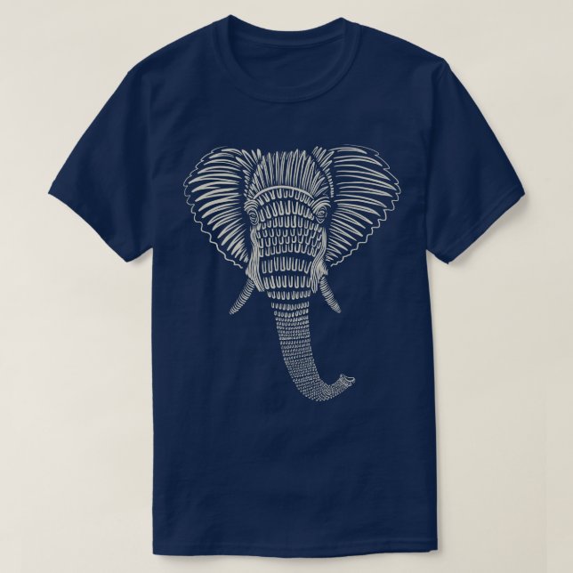 T-shirt Travail sur la ligne éléphante africaine (Design devant)