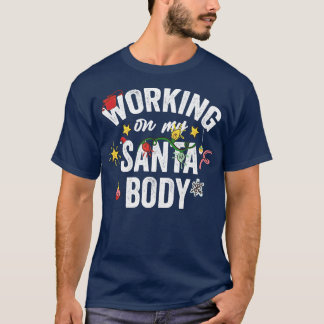 T-shirt Travail sur mon corps père Noël chemise de Noël No