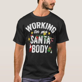 T-shirt Travail sur mon corps père Noël chemise de Noël No