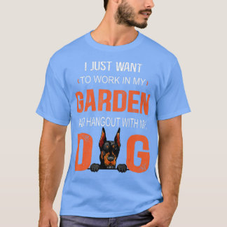 T-shirt Travaille Dans Mon Jardin Et Passe Avec Mon Chien