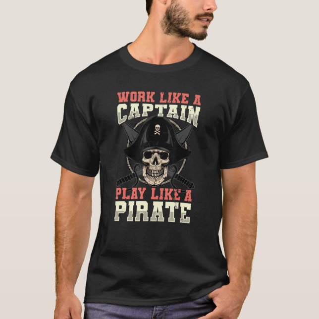 T-shirt Travailler Comme Un Capitaine Jouer Comme Un Ancho (Devant)