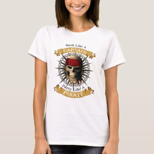 T-shirt Travailler Comme Une Partie De Capitaine Comme Un 