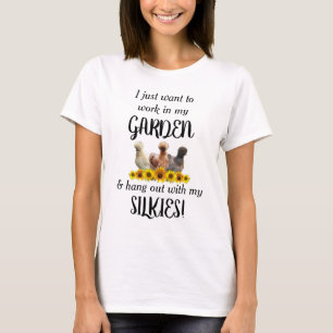 T-shirt Travailler dans le jardin pendre avec les poulets