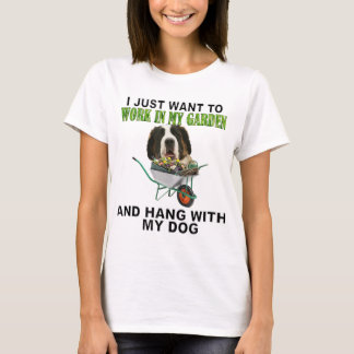 T-shirt Travailler Dans Mon Jardin & Hang W Saint Bernard