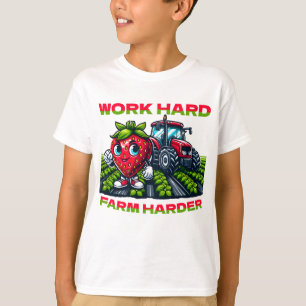 T-shirt Travailler dur, Harder Fermier Drôle Tracteur