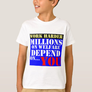 T-shirt travailler plus dur - les millions sur l'aide
