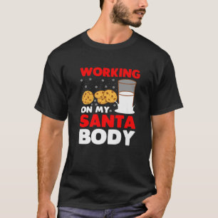 T-shirt Travailler Sur Mon Corps Père Noël Funny Xmas Cook