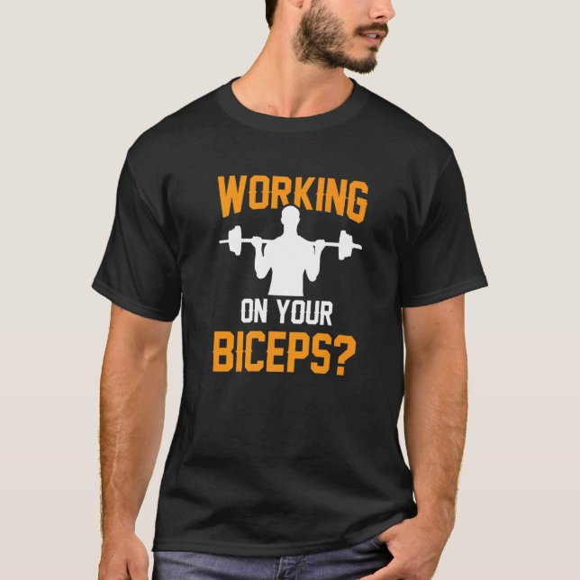 T-shirt Travailler Sur Vos Biceps Entraînement Dit Curl Mu (Devant)
