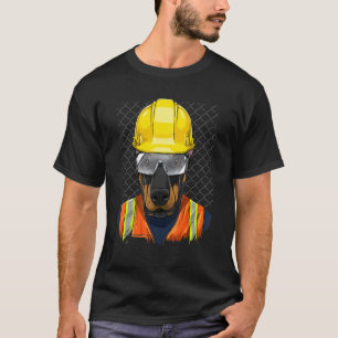 T-shirt Travailleur de la construction Doberman Pinscher T