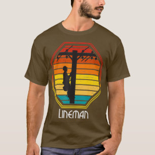 T-shirt Travailleur de ligne de chemise Retro vintage