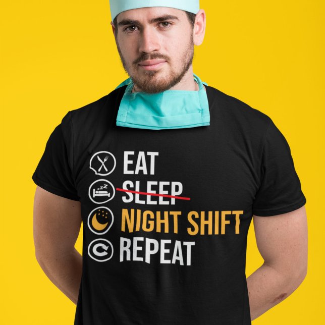 T-shirt Travailleur de nuit Shift Drôle Dire (Créateur téléchargé)