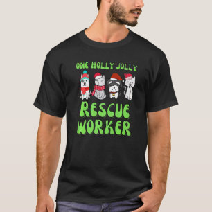 T-shirt travailleur d'un refuge pour animaux de Noël chien