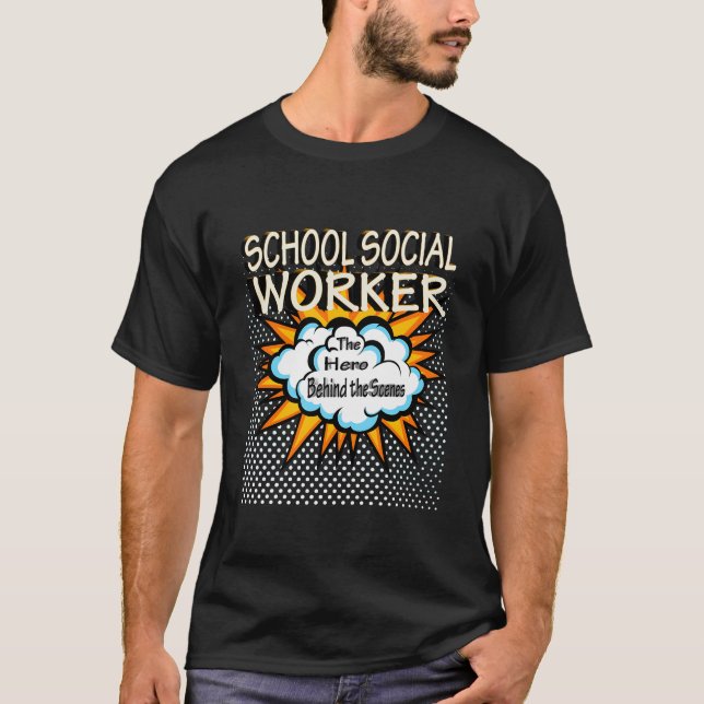 T-shirt Travailleur social à l'école - Drôle travail de hé (Devant)