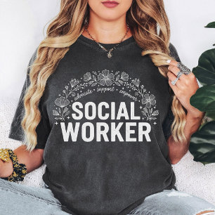 T-shirt Travailleur Social Défenseur Soutien Empower Flora